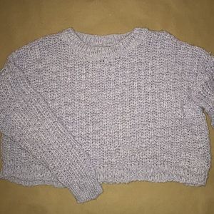 forever 21 chunky knit sky blue crop sweater